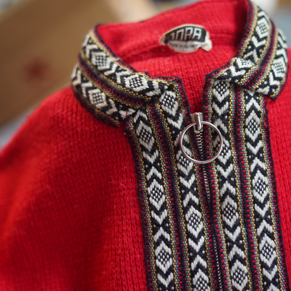 Red Patterned Sweater by